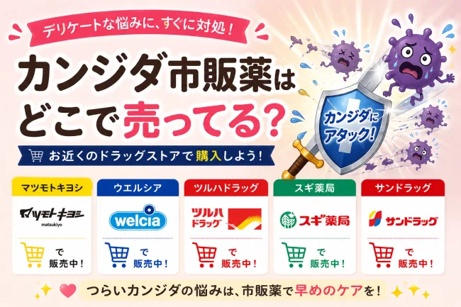 カンジダ市販薬はどこで売ってる？マツモトキヨシ・ウエルシア・ツルハドラッグで買える場所と値段を解説