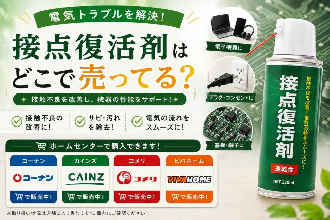 接点復活剤はどこで売ってる？ホームセンター・カー用品店・ドンキで買える場所と値段を解説